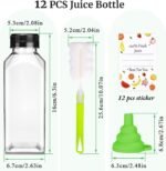 Plastic Juice Bottles with Caps 12Pcs -12oz Reusable Juice Containers with Tamper Proof Lids Black - Clear Bottles for Juicing Milk Smoothie Drinking and Other Beverages Christmas Gifts - Image 3