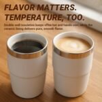 8 oz Espresso/Coffee Cup with Magnetic Lid, Ceramic-Lined 18/8 Stainless Steel, Double-Wall Vacuum Insulated, Stackable, Dishwasher Safe, Mini Tumbler for On-the-Go (Black, 2 Pack) - Image 4