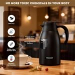 Thermal Coffee Carafe 2L/68 Oz Double-Wall Vacuum 304 Stainless Steel Insulated Thermoses Flask, 24-Hour Keeps Hot/Cold, Leak-Proof, for Travel, Work, Outdoor, BPA-Free, Easy to Clean - Image 5