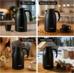 Thermal Coffee Carafe 2L/68 Oz Double-Wall Vacuum 304 Stainless Steel Insulated Thermoses Flask, 24-Hour Keeps Hot/Cold, Leak-Proof, for Travel, Work, Outdoor, BPA-Free, Easy to Clean - Image 6