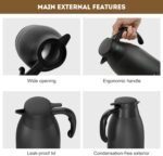 Thermal Coffee Carafe 2L/68 Oz Double-Wall Vacuum 304 Stainless Steel Insulated Thermoses Flask, 24-Hour Keeps Hot/Cold, Leak-Proof, for Travel, Work, Outdoor, BPA-Free, Easy to Clean - Image 7