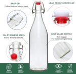 Brajttt 8 Set,Flip Top Glass Bottle,32oz Glass Bottle with Airtight Lid, Kombucha Bottles with Sealed Rubber Lid for Oil, Beer, Soda Water, Vinegar, Lemonade, Juice, Honey, DIY Storage Containers - Image 4