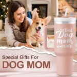 Dog Mom Gifts for Women - Dog Lovers Gifts for Women - Dog Mom Mothers Day Gift - Gift for Dog Lovers Owners - 40 oz Engraved Tumbler with Handle & Straw - Image 3