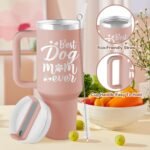 Dog Mom Gifts for Women - Dog Lovers Gifts for Women - Dog Mom Mothers Day Gift - Gift for Dog Lovers Owners - 40 oz Engraved Tumbler with Handle & Straw - Image 5