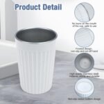 2Pcs Bathroom Mouthwash Toothbrush Cups, Unbreakable Reusable Toothbrush Tumbler, Stainless Steel Liner Eco-Friendly Drinking Cup for Home/Bathroom/School/Office (White, Pink) - Image 4