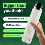 Kalmateh Stainless Steel Thermo Bottle 34oz for Hot Drinks, Precise Pouring for Coffee, Tea, Yerba Mate and Cold Beverages - Image 4
