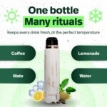 Kalmateh Stainless Steel Thermo Bottle 34oz for Hot Drinks, Precise Pouring for Coffee, Tea, Yerba Mate and Cold Beverages - Image 9