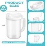 6 Pack Early Learning Kids Easy Pour Mini Pitchers 20 Oz Clear Plastic Pitcher with Lid and Handle Child Mini Easy Pour Bottles for Water Milk Tea Classroom Nursery Home - Image 4