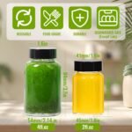 2oz Ginger Shots Bottles 12Pack- Portable Leakproof 2 oz Glass Jars with Lids- Glass Juice Shot Bottles with Caps for Wellness Shot(2 fl. oz, Set of 12) - Image 4