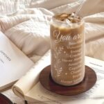 Inspiration Glass Can, Positive Motivational Cup with Lid & Straw, Iced Coffee Aesthetic Cups, Idea Gift for Christmas Birthday Mother Day, Gifts for Women, 16oz - Image 4