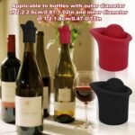 2 Set 2 In 1 Silicone Wine Bottle Stoppers & Pourers, Wine Spout Sealer Preserver Glass Champagne Caps with Vacuum Reusable & Easy to Clean Home Bar Restaurant Accessories(Black, Red) - Image 5