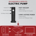 SUOCO Travel Pack Vacuum Kit, Travel Vacuum Bags with Wireless Electric Pump, Clothing Compression Packing Cubes for Carry-On Luggage Backpack Suitcase, 2 Small - Image 4