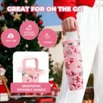 30 oz Christmas Flip Straw Tumbler with Top Handle, Double Wall Vacuum Insulated Tumbler, Christmas Water Bottles Cup, Fit in Cup Holders, Keep Cold for 30 Hrs - Image 5