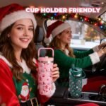 30 oz Christmas Flip Straw Tumbler with Top Handle, Double Wall Vacuum Insulated Tumbler, Christmas Water Bottles Cup, Fit in Cup Holders, Keep Cold for 30 Hrs - Image 6