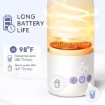 Portable Bottle Warmer for Travel, Dual Heating Modes Baby Milk Warmer On The Go for Breastmilk, Water and Formula, Precise Temperature Control with 5 Levels, Long-Lasting Battery (Purple) - Image 4
