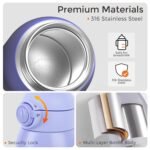 Portable Bottle Warmer for Travel, Dual Heating Modes Baby Milk Warmer On The Go for Breastmilk, Water and Formula, Precise Temperature Control with 5 Levels, Long-Lasting Battery (Purple) - Image 6