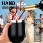 12oz/4 Pack Stainless Steel Wine Tumbler with Lid and Straw, Double Wall Vacuum Insulated Wine Tumbler Glasses, Stemless Travel Mugs for Hot and Cold Drinks, Coffee, Wine, Cocktails - Image 5