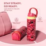 POWCAN 24 oz Insulated Skull Water Bottle: 2-in-1 Lid with Push-Button Spout & Quick-Flip Straw, Leakproof, Car Cupholder Friendly, Stainless Steel for Gym, Travel, Camping (Candy Vandal) - Image 4