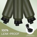 HASLE OUTFITTERS 40oz Stainless Steel Water Bottle, Vacuum Insulated Double Walled Leak Proof Sports Water Bottle with 2 Lids (Straw and Spout Lid) Thermo Mug Keep Cold and Hot(Army Green,1) - Image 5