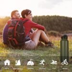 HASLE OUTFITTERS 40oz Stainless Steel Water Bottle, Vacuum Insulated Double Walled Leak Proof Sports Water Bottle with 2 Lids (Straw and Spout Lid) Thermo Mug Keep Cold and Hot(Army Green,1) - Image 6