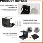 2 PCS Adjustable Folding Drink Holders, ABS Foldable Auto Cup Holder with Screws, Vehicle Water Bottle Holder for Truck, RV, Van, Boat, Camper, Caravan, Car Accessories (White) - Image 4