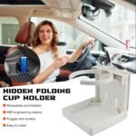 2 PCS Adjustable Folding Drink Holders, ABS Foldable Auto Cup Holder with Screws, Vehicle Water Bottle Holder for Truck, RV, Van, Boat, Camper, Caravan, Car Accessories (White) - Image 5