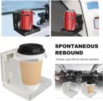 2 PCS Adjustable Folding Drink Holders, ABS Foldable Auto Cup Holder with Screws, Vehicle Water Bottle Holder for Truck, RV, Van, Boat, Camper, Caravan, Car Accessories (White) - Image 6