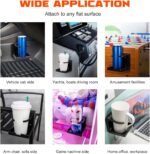 2 PCS Adjustable Folding Drink Holders, ABS Foldable Auto Cup Holder with Screws, Vehicle Water Bottle Holder for Truck, RV, Van, Boat, Camper, Caravan, Car Accessories (White) - Image 7