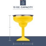 ORCA Rita | Temperature Insulated, Stainless Steel Margarita Glass, Lidded Tumbler for Cocktails, Wine & Cold Drinks — Sunflower - Image 4