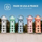 Lifefactory 16-Ounce Glass Water Bottle with Active Flip Cap and Protective Silicone Sleeve, Cantaloupe - Image 5