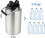 2Packs 1 Gallon / 128oz Water Jug Bottle Insulated Wide Mouth, Insulated Stainless Steel Gallon Water Jug Keeps Ice 48Hr - Leakproof Vacuum Thermos Flask for Gym, Camping, & Construction - Image 3