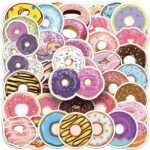 50Pcs Donut Stickers, Waterproof Vinyl Food Decor Decals for Laptop, Phone, Water Bottle, Notebook - Personalized Stickers for Kids, Adults & Dessert Lovers(Donut) - Image 4