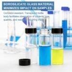 JIUWU 24pack 1oz Clear Glass Vails with Screw Lids, 30ml Essential Oil and Lab Sample Vails,Liquid Storage Small Empty Bottle with Screw Caps - Image 5