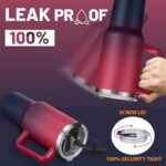 40 oz Tumbler with Handle and Straw Spout Lid - 100% Leak-proof Travel Coffee Cup, BPA Free Metal Mug, Vacuum Insulated Water Bottle- (Cold-34H & Hot-10H), Straw Cover, Silicone Boot - Image 6