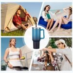40 oz Tumbler with Handle and Straw Spout Lid - 100% Leak-proof Travel Coffee Cup, BPA Free Metal Mug, Vacuum Insulated Water Bottle- (Cold-34H & Hot-10H), Straw Cover, Silicone Boot - Image 9