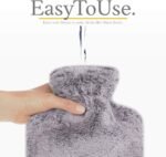 Qomfor Hot Water Bottle with Soft Cover - 1.8L Large - Classic Hot Water Bag for Pain Relief, Neck and Shoulders, Feet Warmer, Menstrual Cramps, Hot and Cold Therapy - Great Gift - Light Grey - Image 5