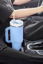 Tumbler with Handle & Straw 40 oz | Twist On 3-Way Lid | Cupholder Compatible for Travel | Insulated Stainless Steel Cup | BPA-Free |Tumbler with Lid and Straw for Water, Iced Tea or Coffee| black - Image 5