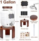 1 Gallon Drink Dispenser for Parties,Glass Beverage Dispenser with Stand,Water Dispenser with 18/8 Stainless Steel Spigot,Lemonade Stand Dispenser for Fridge,Juice,Punch,Cocktails,Ice Tea & Sun Tea - Image 3