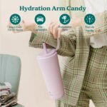 REDUCE Halo 32 oz Stainless Steel Vacuum Insulated Tumbler - Spill Proof Travel Mug with Flip Handle Lid - Keeps Drinks Cold for 32 Hrs - Dishwasher Safe - Cupholder Friendly - Sea Glass - Image 4