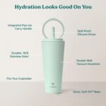 REDUCE Halo 32 oz Stainless Steel Vacuum Insulated Tumbler - Spill Proof Travel Mug with Flip Handle Lid - Keeps Drinks Cold for 32 Hrs - Dishwasher Safe - Cupholder Friendly - Sea Glass - Image 5