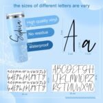 4 Pcs UV DTF Cup Wrap Custom Name Sticker for 12-40 oz Tumbler Personalized Transfer Letter Alphabet Vinyl Stickers for Water Bottle Glass Tumbler Notebooks DIY Crafts(Black) - Image 3