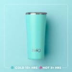Swig Life 22oz Insulated Tumbler, Travel Coffee Tumbler with Lid, Cup Holder Friendly Travel Coffee Mug, Stainless Steel (Hydrangea) - Image 3