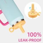 BJPKPK 50oz Insulated Tumbler with Handle Stainless Steel Travel Coffee Mug with Lid Reusable Large Water Bottle with Straw,Sky Blue - Image 4