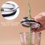 5 Pack Replacement Lids for 20 oz Tumbler,Travel Spill Proof Resistant Cup Lids Covers with Slider Switch fit Coffee Cups and More, Straw Friendly,Black - Image 5