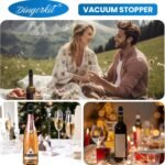 Wine Stopper, Vacuum Wine Bottle Stoppers for Preservation System, Reusable Champagne Corks Stoppers with Time Scale Record for Wine Lovers. - Image 3