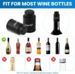 Wine Stopper, Vacuum Wine Bottle Stoppers for Preservation System, Reusable Champagne Corks Stoppers with Time Scale Record for Wine Lovers. - Image 5