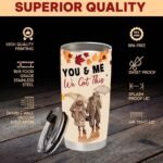 You & Me We Got This 20oz Stainless Steel Tumbler – Romantic Fall Leaves Couple Insulated Coffee Travel Mug, Love Gift for Husband Wife Anniversary - Image 4
