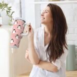 Boccsty Christmas Pink Penguin Insulated Tumblers White Dot Reusable Stainless Steel Tumbler 40 oz Cup Coffee Travel Mug Water Bottle with Handle & Flip Straw for Home Office Car - Image 5