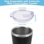 16oz Replacement Lid for Corkcicle Tumbler,Double Sealing Spill Proof Replacement Top Compatible with 16 oz Cork cicle Travel Coffee Mug,2.9in Drink Cup Lids Fit for Corkcicle Water Bottle - Image 3