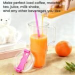 40 oz Tumbler with Handle and Straw Double Wall Reusable Plastic Clear Tumbler with Lid Acrylic Iced Coffee Cups Water Travel Mug - Image 4